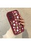 Samsung Galaxy A13 4g Compatible Burgundy Background Rose Flower Pattern Soft Silicone Case