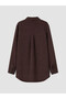 Brown Pocketed Women's Shirt Tunic - 3