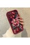 Realme C25/C25S/C12 Compatible Stylish Burgundy Frame Nostalgic Peony Pattern Daily Use Protective Case