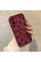 Samsung Galaxy A06 4G/5G Compatible Claret Red Color Simple Heart English Sentence Pattern Silicone Case