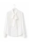 100% Cotton White Shirt with Collar Bow Detail