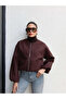 Zippered Stamp Bomber Jacket