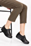 Genuine Leather Padded Sole Comfortable Daily Shoes Esfa.4003 Black