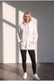 Women's White Hooded Oversize Cotton 3-Thread Pocket Sweatshirt - 4