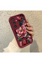 Samsung Galaxy S23 Fe Compatible Stylish Burgundy Frame Nostalgic Peony Pattern Daily Use Case