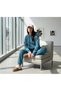 Women's Petrol Hooded Sweatshirt and Petrol Cuffed Sweatpants with Rubber Detail - Set - 3