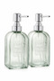 Set of 2 Green Glass Liquid Soap Dispensers – Kitchen and Bathroom Soap Dispenser with Metal Pump 500 ml - 4
