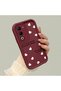 Oppo A5 4G/5G Compatible Maroon Color Simple Heart English Sentence Pattern Shock Resistant Silicone Case