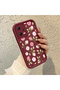 Poco X5 Compatible Burgundy Background Rose Flower Pattern Soft Silicone Shockproof Case
