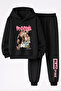 Rose from Blackpink Printed 3-Yarn Quality Sweatshirt and Sweatpants Kids' Top-Bottom Set