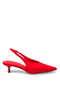Women's Pointed Toe Open Back Thin Heeled Shoes 0012260 Red Suede - 7
