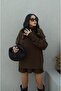Bitter Brown Pleated Mini Skirt Fishing Sweater Bottom Top Knitwear Set - 3
