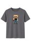 Women's Dark Smoked Hot Chic Teddy Bear Printed 100% Cotton Comfortable Fit T-Shirt - 2