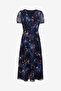 Women's Navy Multi Clara Emina Midi Smock Dress - 5