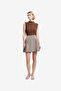 Women's Espresso Brown Chec Lexi Suiting Mini Skirt