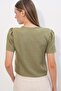 Bdart Textured V-Neck Linen Blend Crop Top - 6