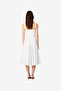Women's Sum Wht Ctn Stn Fitted Bodice Midi Dress - 2