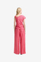 Women's Novie Crinkle Asymmetric Pink Top - 5