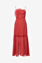Women's Brick Red Emina Chiffon Maxi Dress - 7