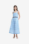 Women's Structured Taffeta Blue Shell Print Top - 2