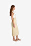 Women's Summer White-Ecru Cooper Linen V-Nck Midi Dress - 4