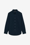 Men's Long Sleeve Twill Navy Blue Oxford Shirt - 3