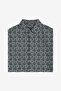 Men's Navy/Cream White Ss Print Shirt - 5