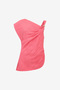 Women's Novie Crinkle Asymmetric Pink Top - 6