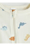 Crew neck dinosaur print baby boy romper - 3