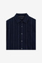 Men's Navy/Grey Ls Reg Fit Striped Shirt - 5