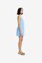 Women's Azra Twill Sleeveless Faux Button Light Blue Mini Dress - 3