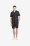 Men's Black/White Ss Ant Stripe Combo Holiday Shirt