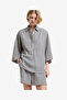 Women's Lia Seersucker Monochrome Striped Relaxed Shirt