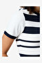 Women's Summer White- Marine Maxime Knit Striped Ss Top - 5