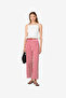 Women's Crimson Red Keller Cotton Striped Trouser - 3