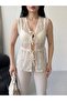 Women's Lace Sleeveless Transparent Blouse
