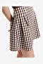 Women's Espresso Brown Chec Lexi Suiting Mini Skirt - 4