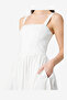 Women's Sum Wht Ctn Stn Fitted Bodice Midi Dress - 4