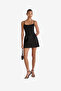 Women's Black York Satin Mini Dress - 3