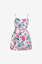 Women's York Satin Pink Floral Print Mini Dress - 5