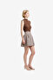 Women's Espresso Brown Chec Lexi Suiting Mini Skirt - 3