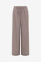 Women's Brown/Porcelain Stri Alexis Cotton Wide Leg Trouser - 7