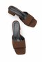 Women's Heeled Slippers 0012203 Matte Brown - 3