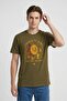 Men Crew Neck Short Sleeve Graphic Print T-Shirt, Olive