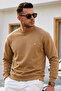 Caramel Plain Sleeve Regular Men's Sweatshirt - 6