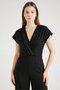 Boss Women V-Neck Solid Cap Sleeve Jumpsuit, Black - 2