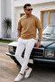 Caramel Plain Sleeve Regular Men's Sweatshirt - 2