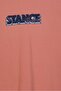 Men Crew Neck Short Sleeve Graphic Print T-Shirt, Old Rose - 5