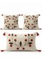 Nature Wreath Punch Embroidered 3-Piece Throw Pillow Cover Set - 6