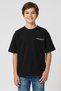 Kids Boy Crew Neck Short Sleeve Brand Logo T-Shirt, Black